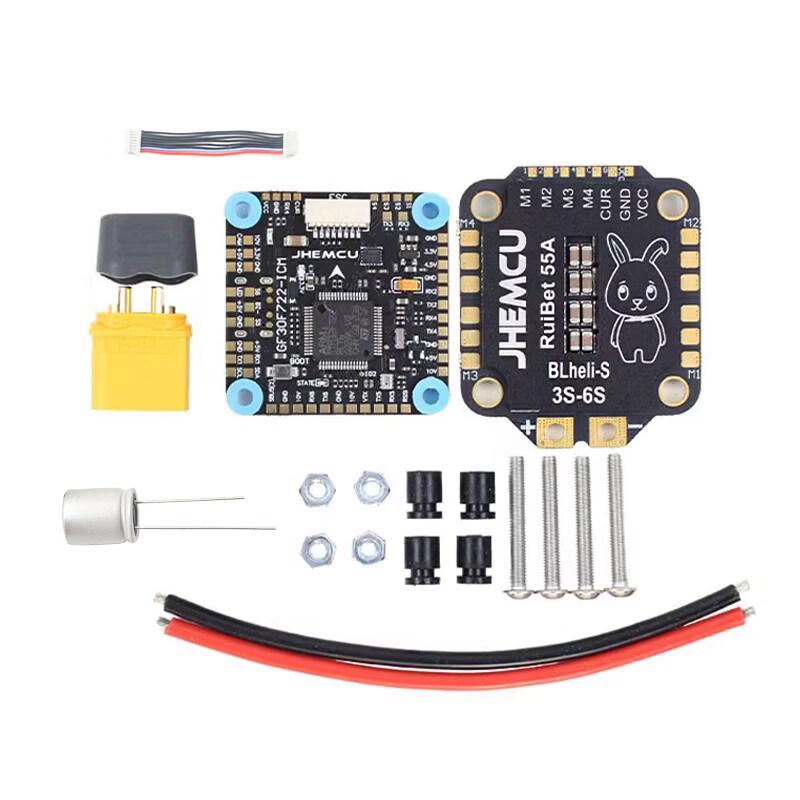JHEMCU F722 3-6S FPV Drone Flight Controller & ESC Stack