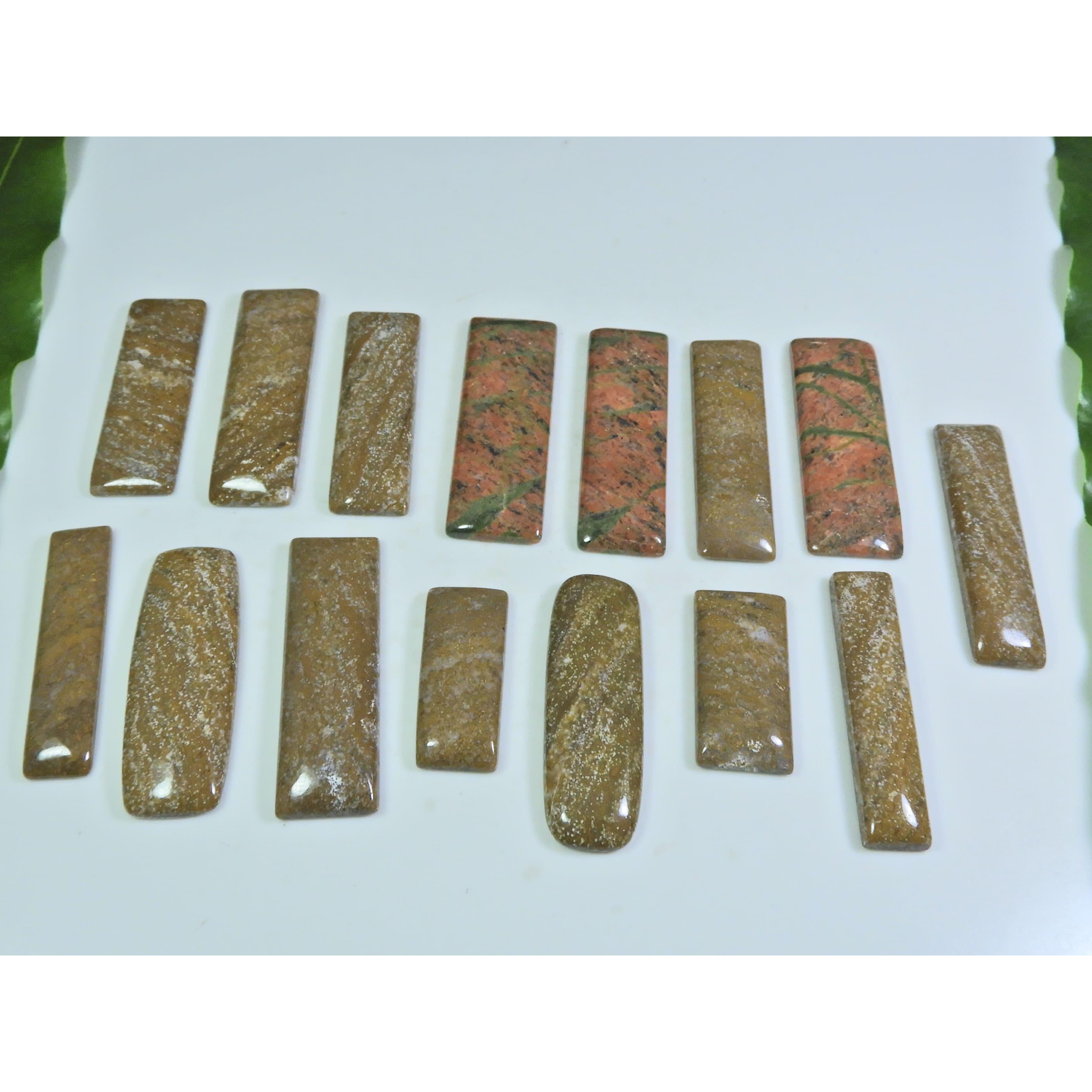 

310Cts. Натуральный Океанический Яшма Октагон Кабошон Свободный Драгоценный Камень Лот 15 Шт A-190