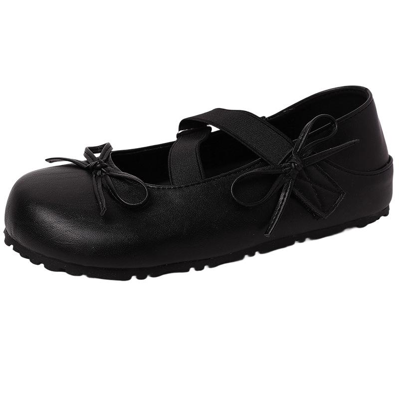 Bow Mary Jane single shoes women's summer new skirt small leather shoes trendy comfortable ballet shoes