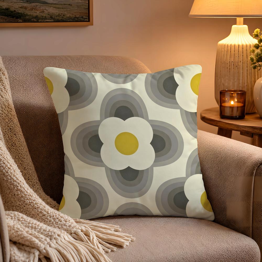 Fashion Art OOrla Kiely Flower Pillow Case Soft Plush Cushion Cover Double Print and Invisible Zipper for Sofa Home Car Use