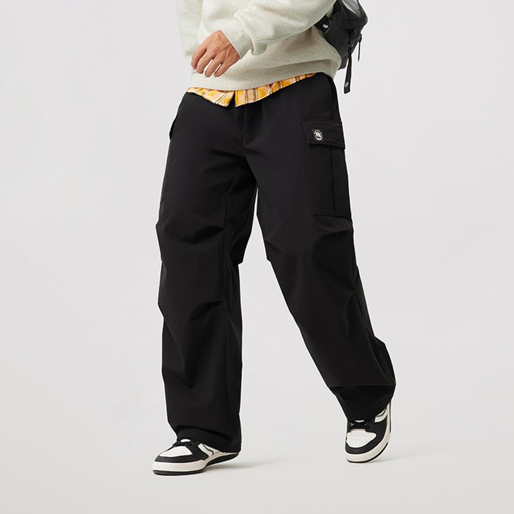 Li Ning Badfive Casual Simple Solid Color Straight Leg Knitted Sports Pants Men Bottoms Black AKXV027-5