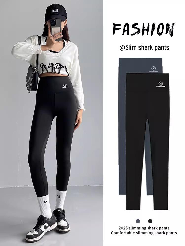 Women's High Waist Tummy Control Cropped Yoga Pants - Spring/Summer Shark Skin Delight