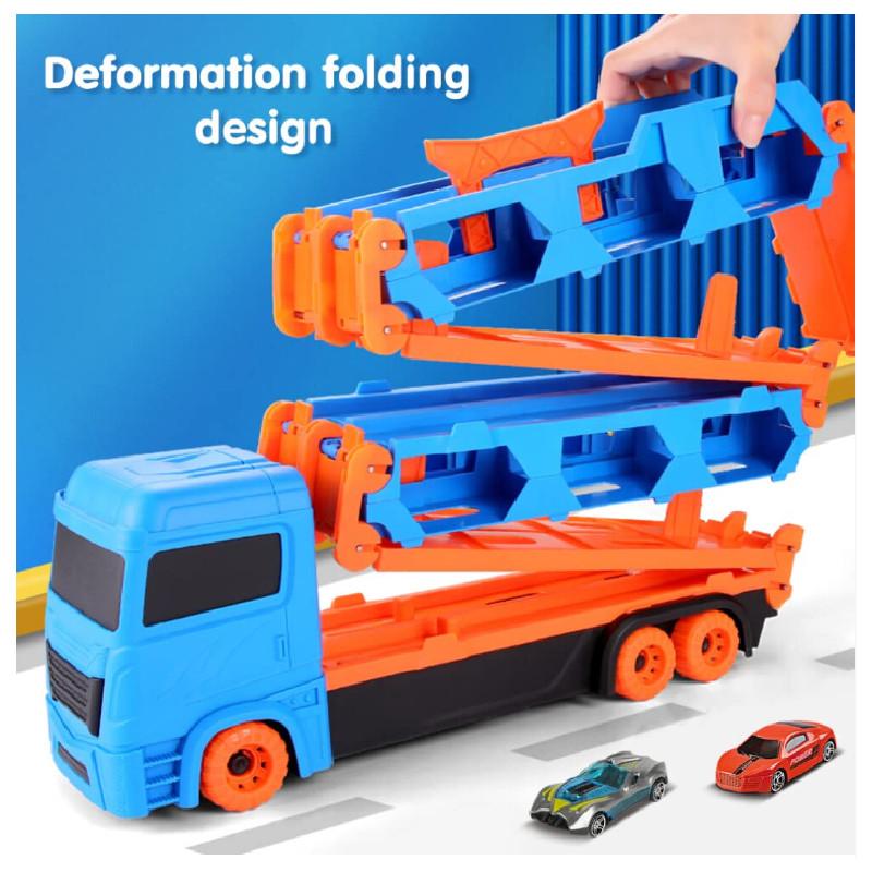 Childrens Large Track Car Set With Collapsible Metal Vehicles For Indoor Play And Development