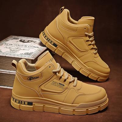 Men Boots  New High Top Leather Face Men's Shoes Outdoor Wear Resistant Fashion Sports Running Work Boots Snow Boots