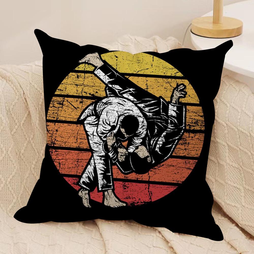 Sports Judo Martial Arts Cushion Cover Soft Plush DoubleSided Printed Sofa Pillow Cushion Cover Cozy AllSeason Decor Gift
