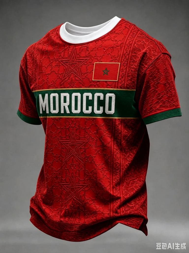 Morocco Team Away Soccer Jersey White Short Sleeve T Shirt  Football Unisex Fans Supporter Training Sport Tee Casual Top