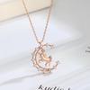 Trendy Unicorn and Moon Clavicle Necklace - European and American Style for Women