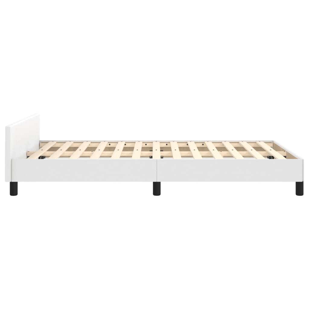Vidaxl Rama Łóżka Bez Materaca Biała 120X190 Cm Skóra Ekologiczna