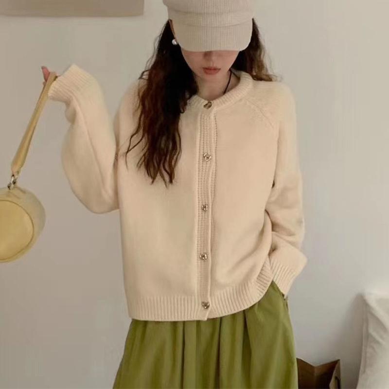 Pullover Damen Lose Langarm Top Einfarbige Strickjacke Jacke