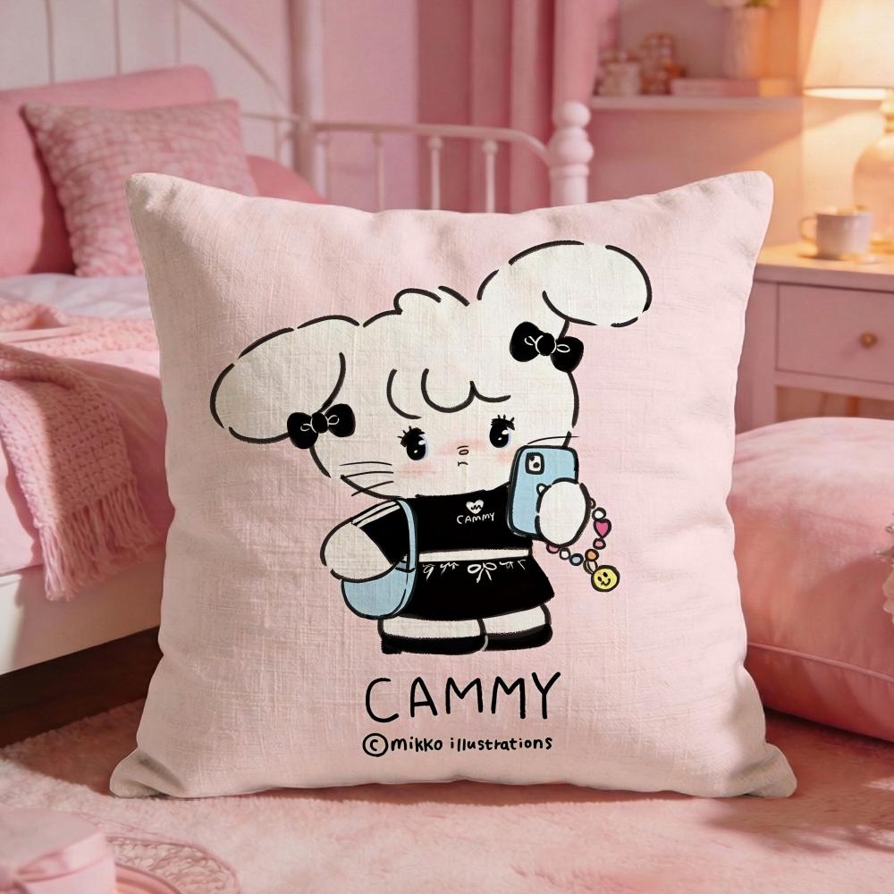 MMikkoS Cute Cat Cartoon Cushion Cover Premium Comfort Reversible Pillow Cove Two In One Design For Any Room  Car Interior
