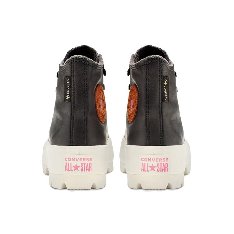 Converse Chuck Taylor All Star Lugged Waterproof Leather High Top Thick Sole Black White Women's 565006C