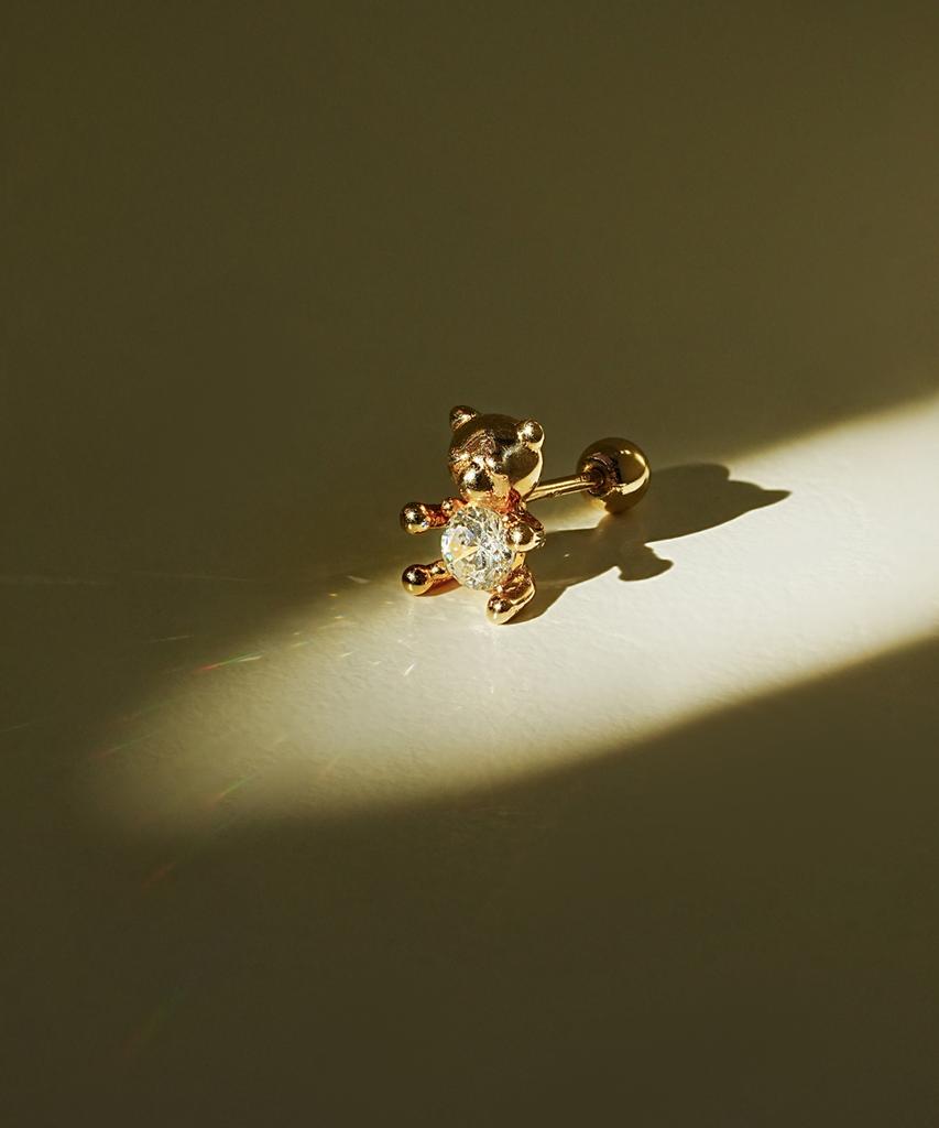 Minimalpiercing 14K Moissanite Diamond Cute Bare Piercing Earrings