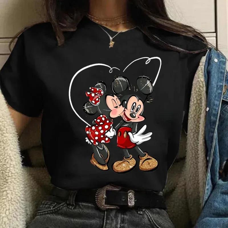 Cartoon Women T Shirt Cartoon Mickey Mouse Graphic Tees Cute Anime Tops Tshirt FeUnisex S