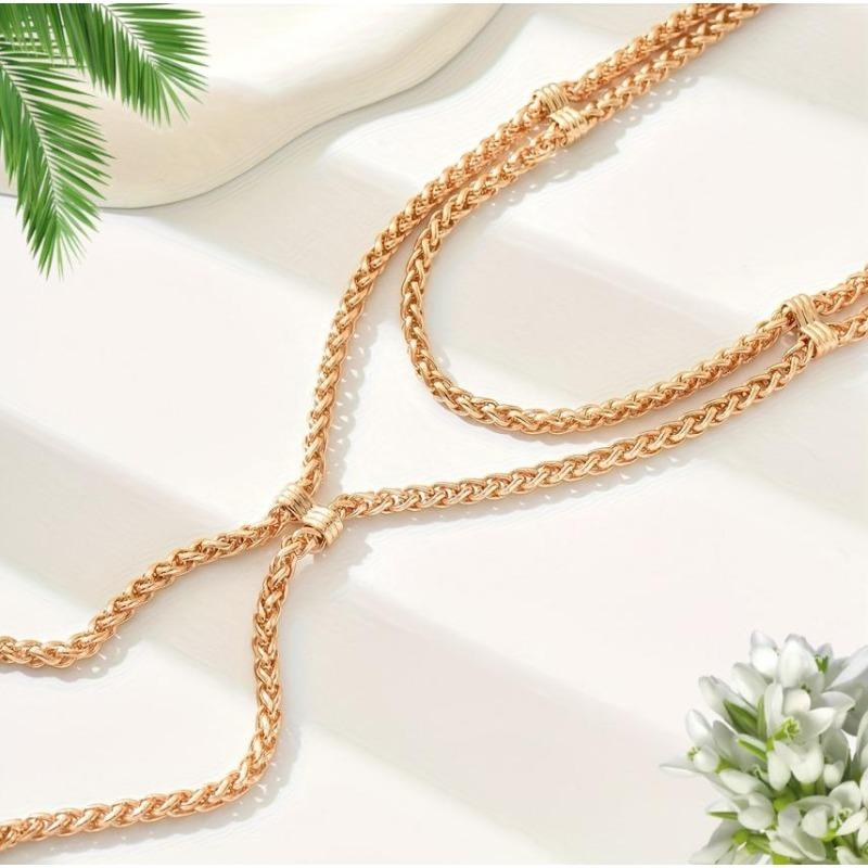 Популярное многослойное женское колье Y-образной формы, цепочка для свитера, простая и универсальная, персонализированная цепочка, цепочка для тела