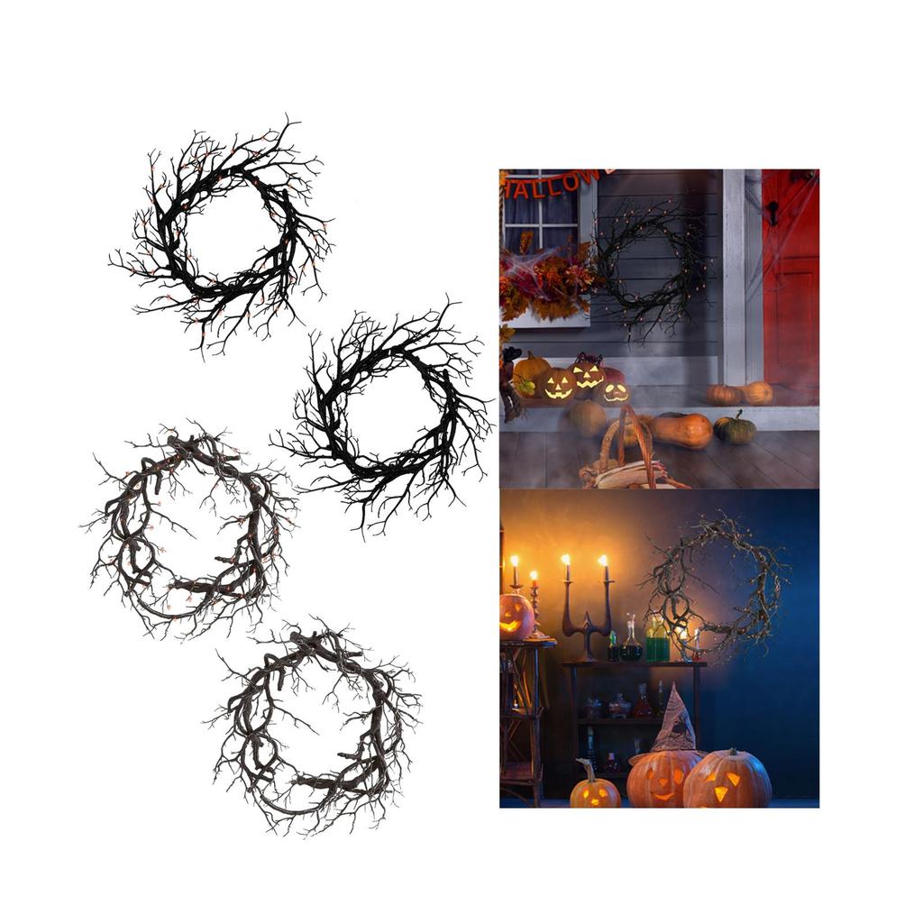 Halloween Front Door Wreath 17 Inch Scary Halloween Decoration Dead Branch