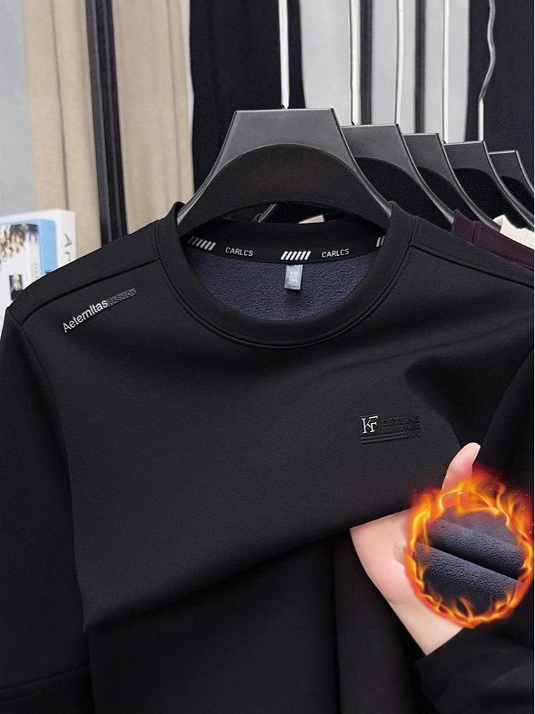 Men's Autumn/Winter Crew Neck Silk Fleece Sweatshirt