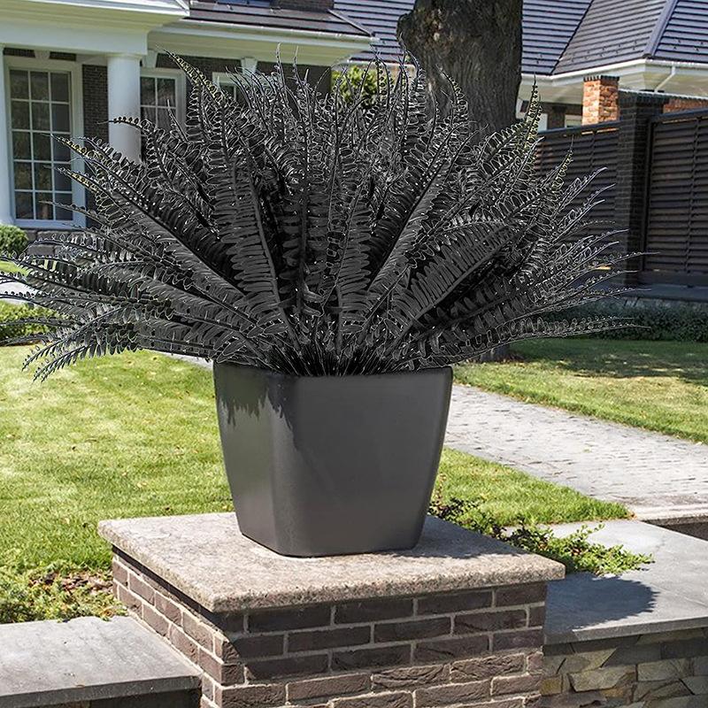 Artificial 7-fork Plastic Persian Grass Autumn-color Artificial Grass Black Plants Persian Ferns Fake Flower Decoration