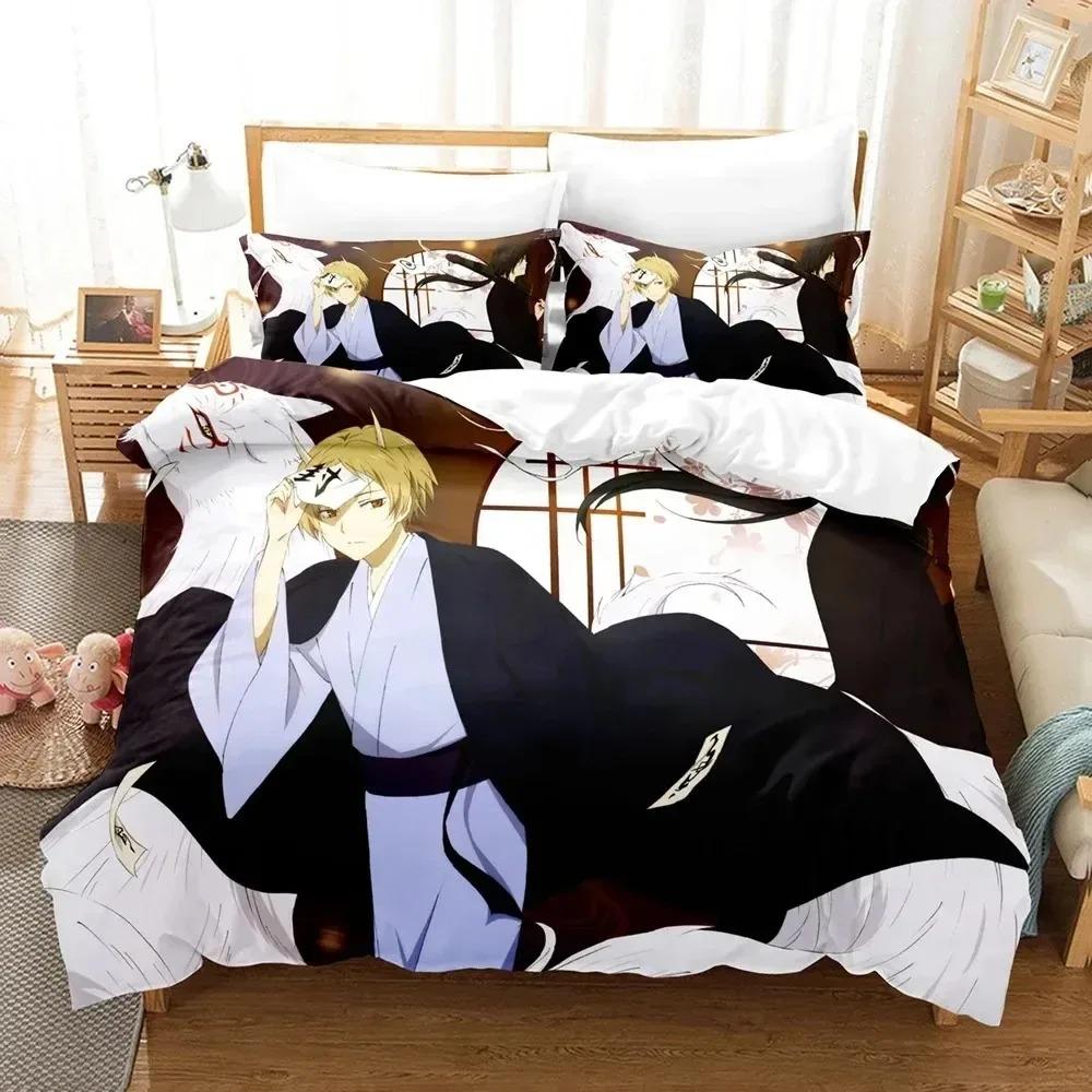 Natsume's Book of Friends Anime 3D Duvet Cover Bedding Set Polyester Pillowcases Quilt Cover Twin King Queen Home Decor Gift