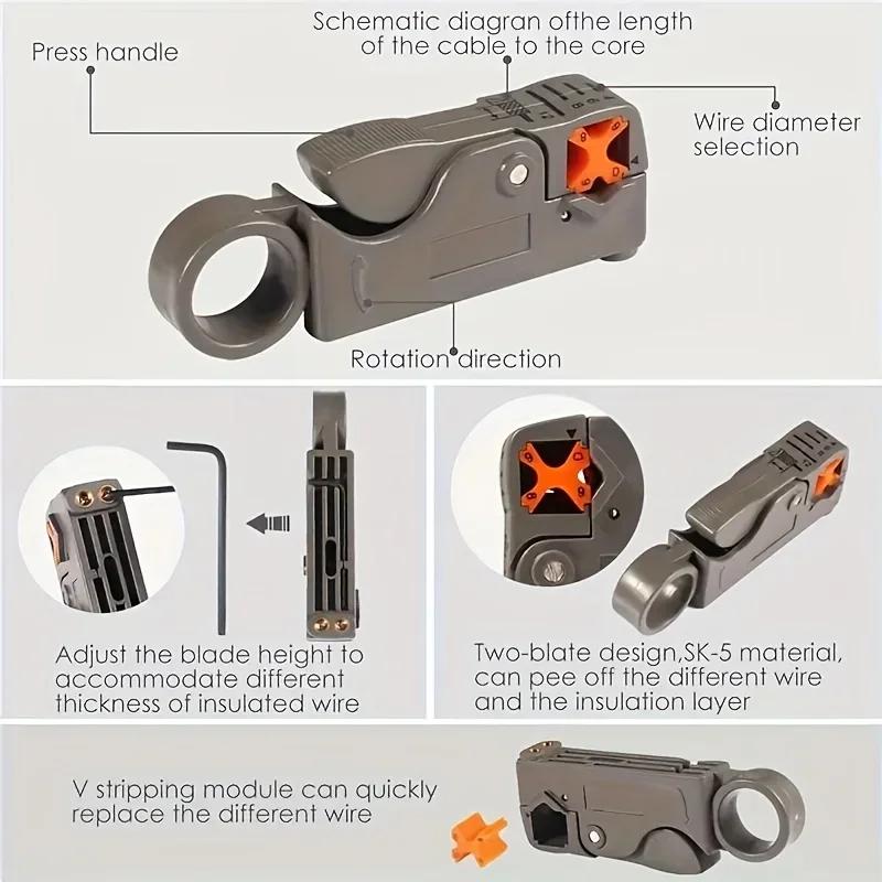 Automatic Stripping Pliers Wire Stripper Wire Coaxial Cable Cutter Tools Cable Stripper Pliers Decrustation Pliers