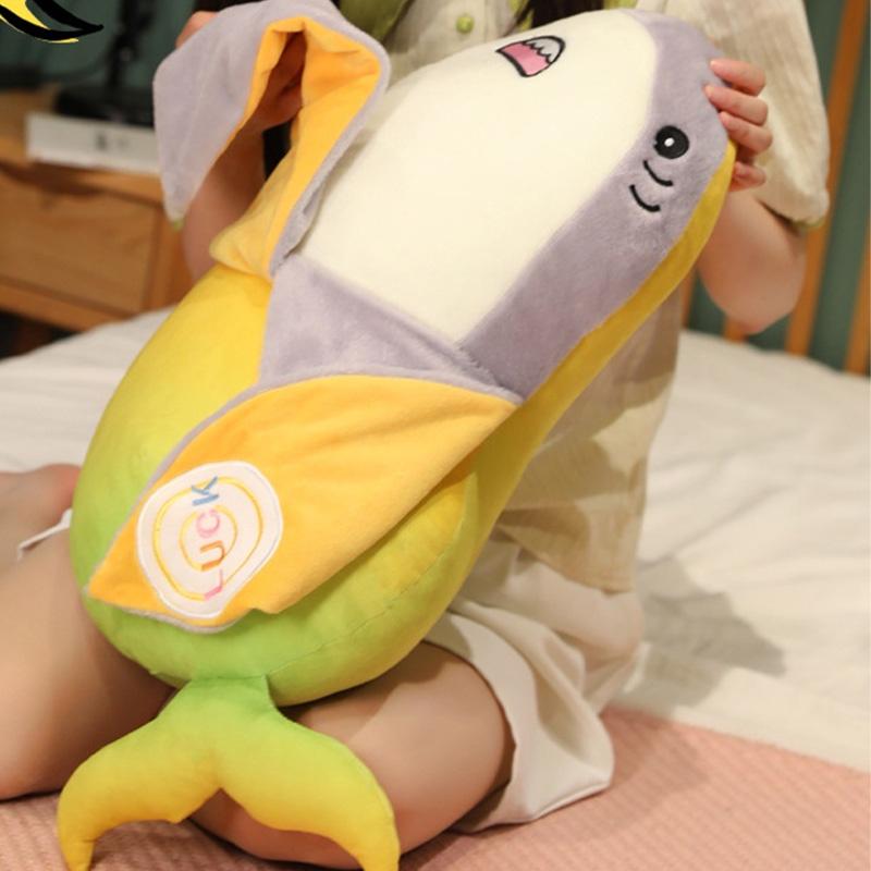 Cute Mango Shark Plush Toy Pillow For Boys And Girls Stuffed Animal Shark Doll With Pp Cotton Filling
