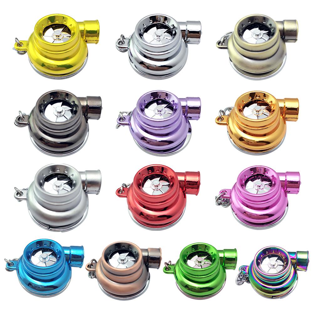 Mini Turbo Turbocharger Keychain Spinning Turbine Key Chain Ring Keyring Keyfob Car Keyring Car Interior Accessories