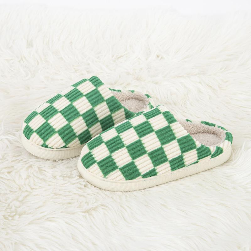 Winter New Home Thermal Cotton Shoes Wool Bag and Couple Thick-soled Cotton Slippers