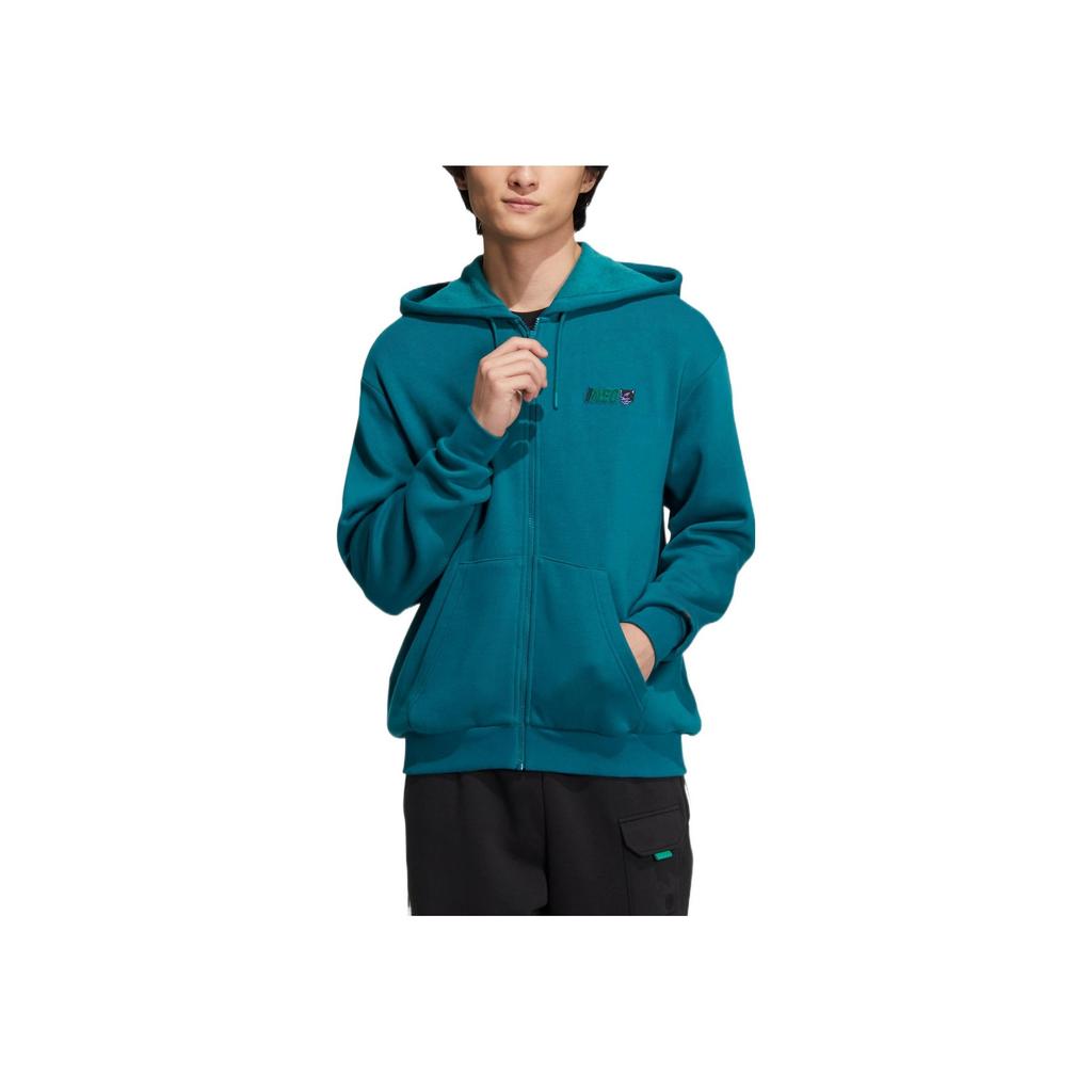 Adidas Neo Logo Print Hooded Jacket Unisex Outerwear Blue HN4736