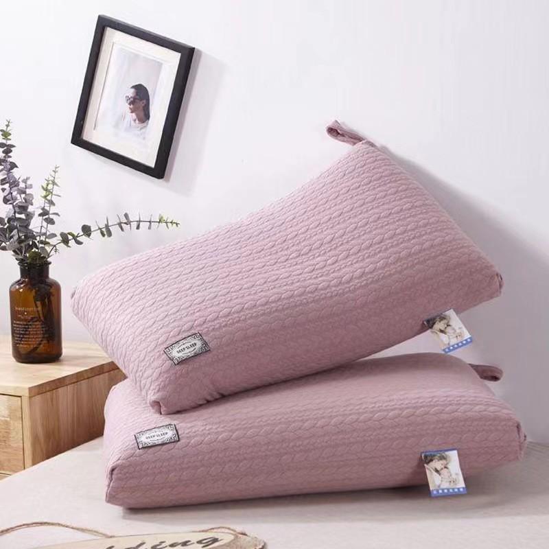 Wenji Cotton Linen Knit Pillow With Down-Alternative Fiber Fill Washable Neck Support Adults