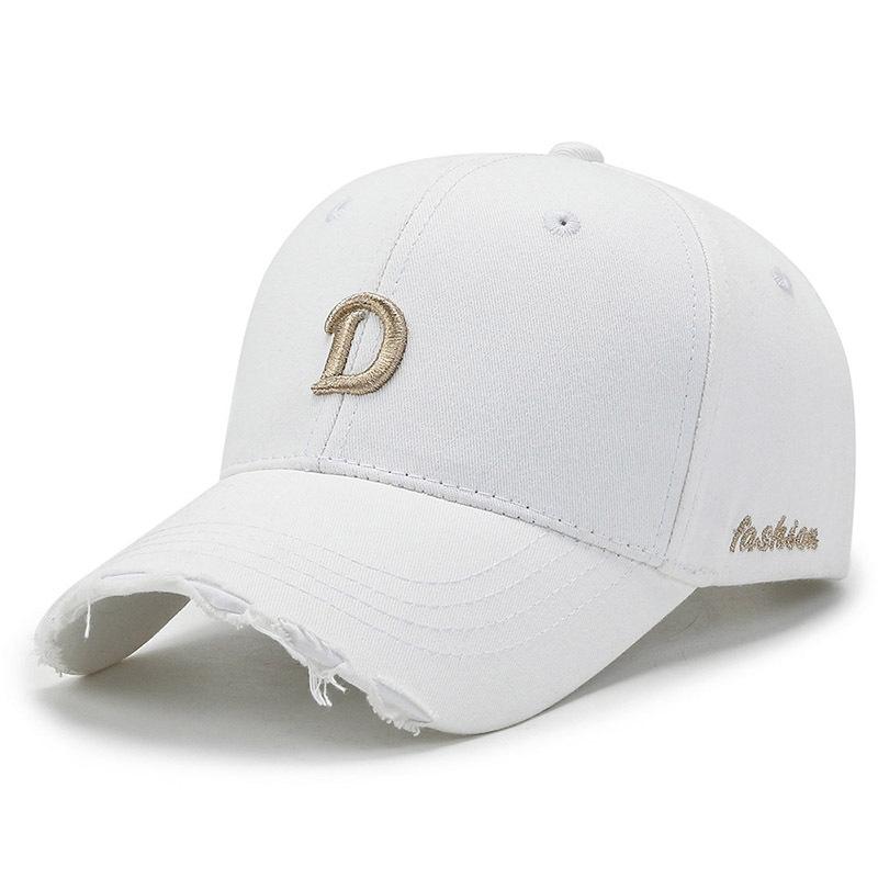 Spring and Autumn Baseball Cap Monochrome Embroidered Alphabet Equestrian Cap Cotton Sunshade Sunscreen Cap Dome Bent Cap