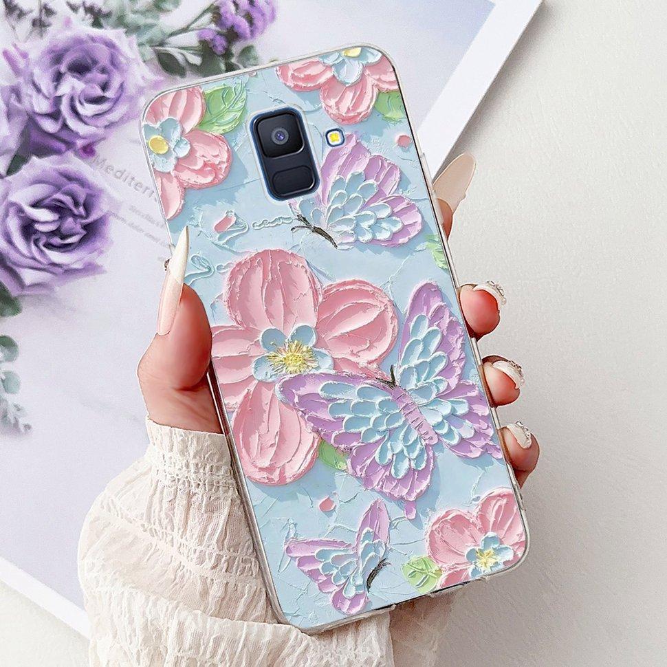 For Samsung Galaxy A6 2018 Case Luxury Painted Cover Soft Silicone Phone Case For Samsung A 6 A6 GalaxyA6 2018 Back Cover Coque