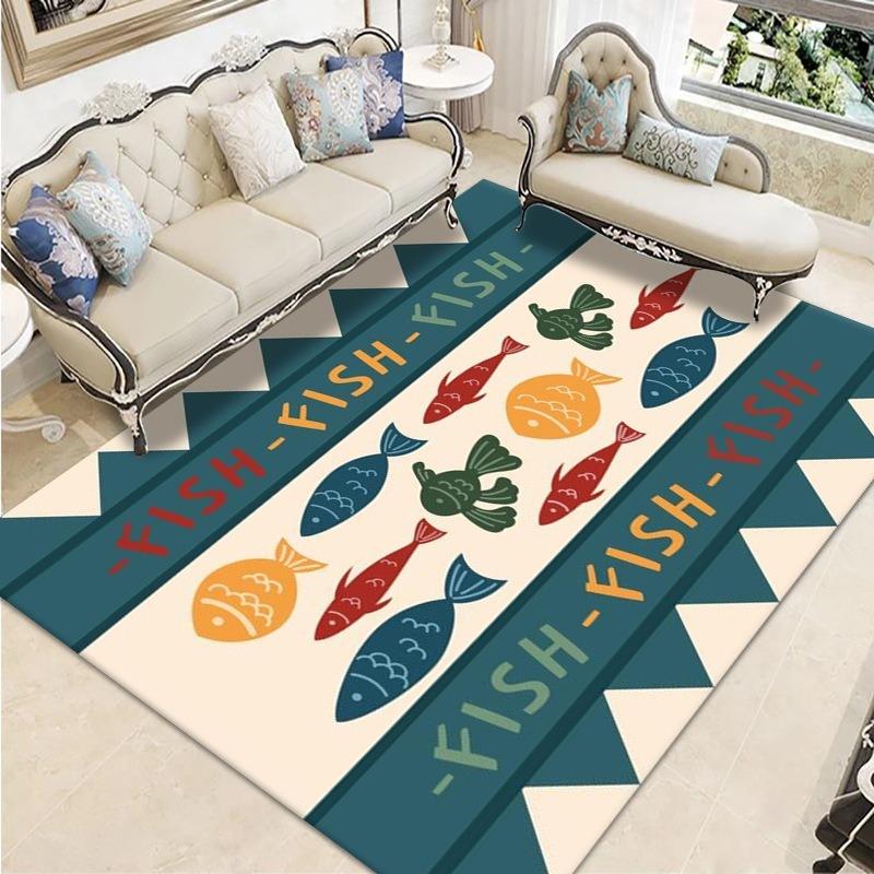 Retro Ethnic Style European-style Living Room Carpet Bohemian Non-slip Coffee Table Carpet Household Easy-to-take Crystal Velvet Carpet