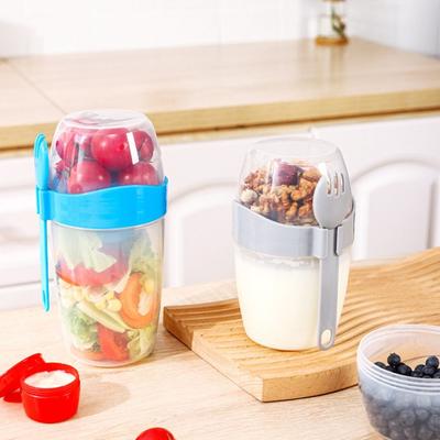 Spoon Large Capacity Kitchen Storage Double Layer Bottles Jars Light Food Cup Vegetable Salad Cup
