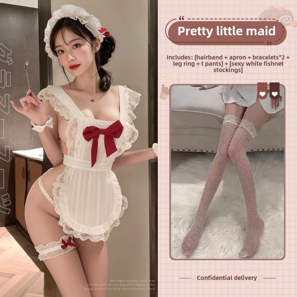 Large Size Lingerie Sexy Maid Seduction Stockings Maid Uniform Free Suit