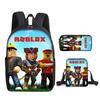Rob Lesi Backpack Trendy Backpack Retro Schoolbag Cartoon Backpack Three-Piece Set