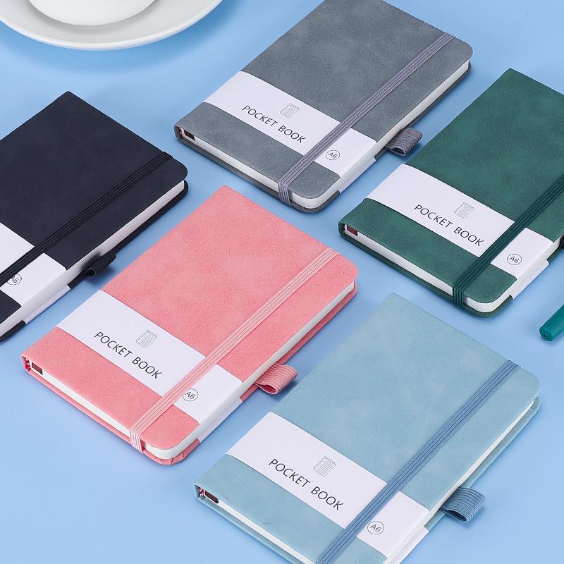 Custom Logo A6 Binding Strap Notebook - Portable Business Pocket Diary