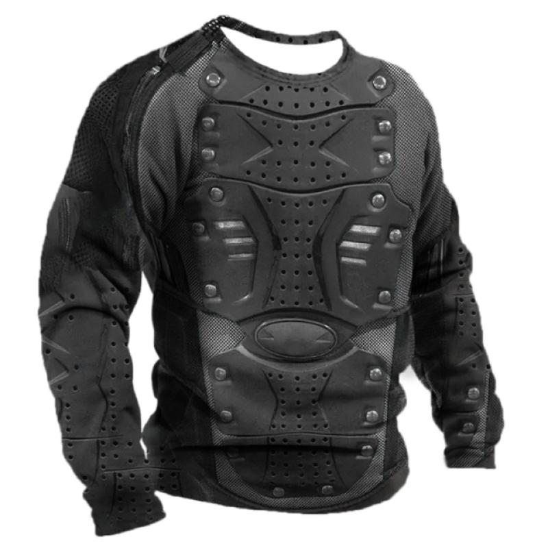Mode Rüstung Druck männer Langarm T-shirts Frühling Herbst Nachahmung Baumwolle Sport Fitness Casual Kleidung Lose Tops Plus Größe