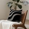 1pc Throw Pillow Cover, Black and White Striped Wave Pattern, Short Plush Pillowcase, Durable and Comfortable for Creating a Cozy Living Space