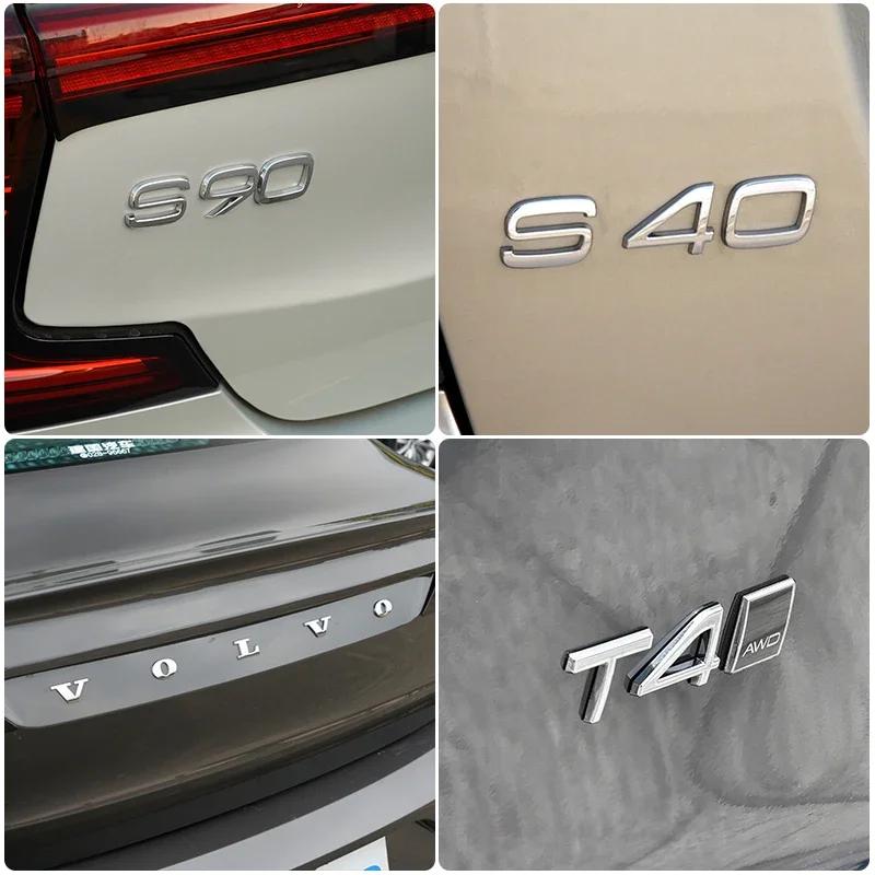 3D Chrome ABS Car Letters For Volvo XC60 XC90 S60 S80 S60L V40 V60 T5 T6 AWD Emblem Badge Logo Sticker Trunk Accessories