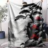 Japanische Bergdecke Weiche Flanell AC-Decke Leichte Sommer-Nickerchen-Decke Gemütliche Decke für Sofa Bett Reise Zuhause