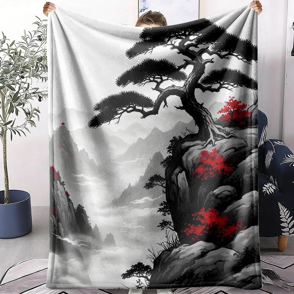 Japanische Bergdecke Weiche Flanell AC-Decke Leichte Sommer-Nickerchen-Decke Gemütliche Decke für Sofa Bett Reise Zuhause