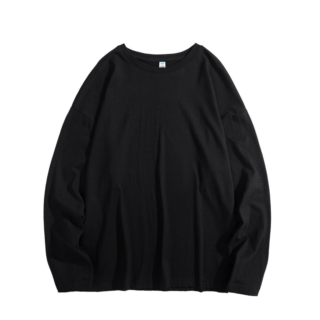 2025 Spring Men Hip Hop Baggy T-Shirt Men Long Sleeve Fashion Tees Cotton Luxury Brand Tops Casual Solid Color Male Tops Tees