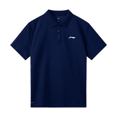 Li Ning Fashion Casual Breathable Short Sleeve Polo Shirt Men Tops Deep-Navy APLW511-4