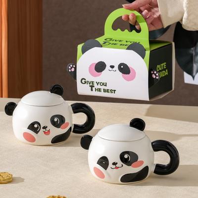 Creative And Cute Panda Ceramic Cup Home Large-Capacity Office Couple Water Cup With Gifts High Value
