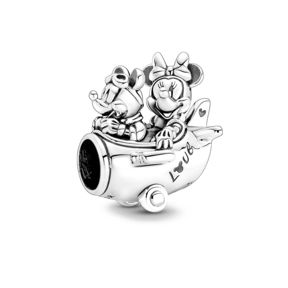 Miniso Disney 925 Silver Mickey Minnie Security Chain Murano Glass Bead Pendant Fit Original Bead Bracelet DIY Jewelry