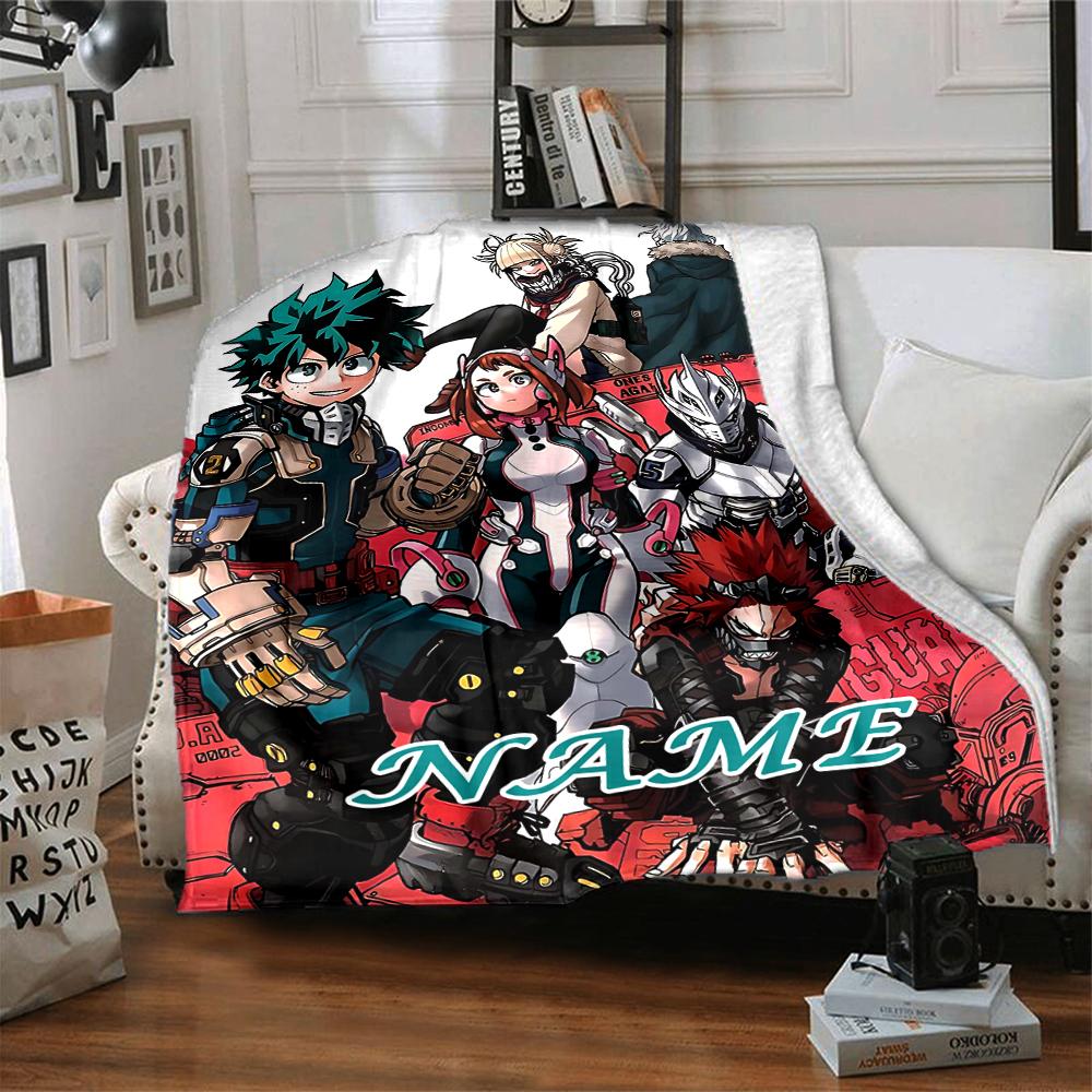 Custom 1pc Hero Academy Anime Manga Blanket, Soft And Comfortable Blanket, Casual Warm, Camping Travel Blanket, Birthday Gift Q912115
