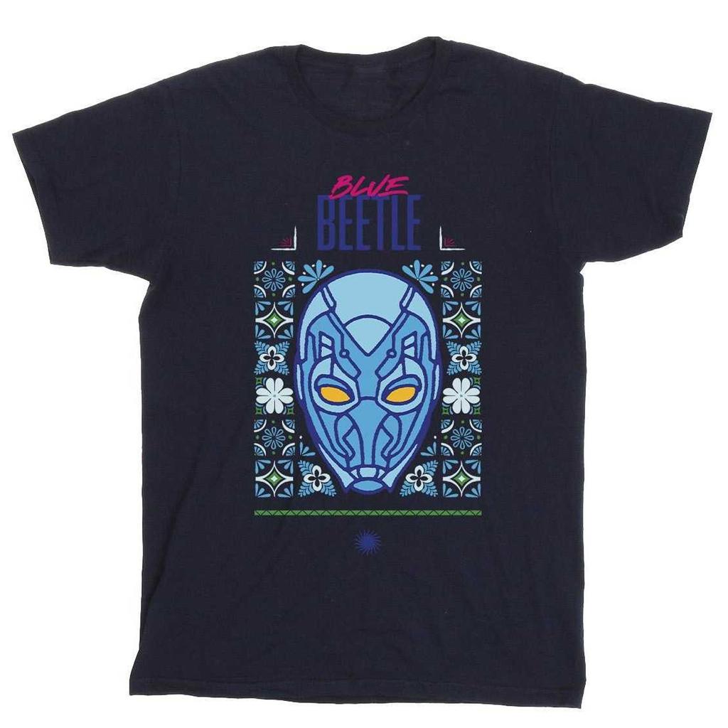 Blue Beetle Mens Helmet Cotton T-Shirt
