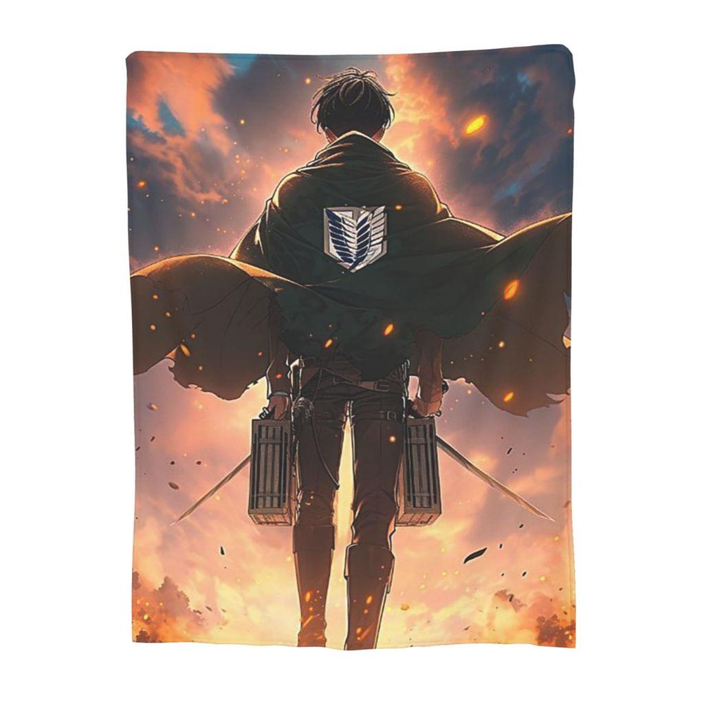 Levi Ackerman Blankets Soft Warm Flannel Throw Blanket Bedding for Bed Living room Picnic Travel Home Couch