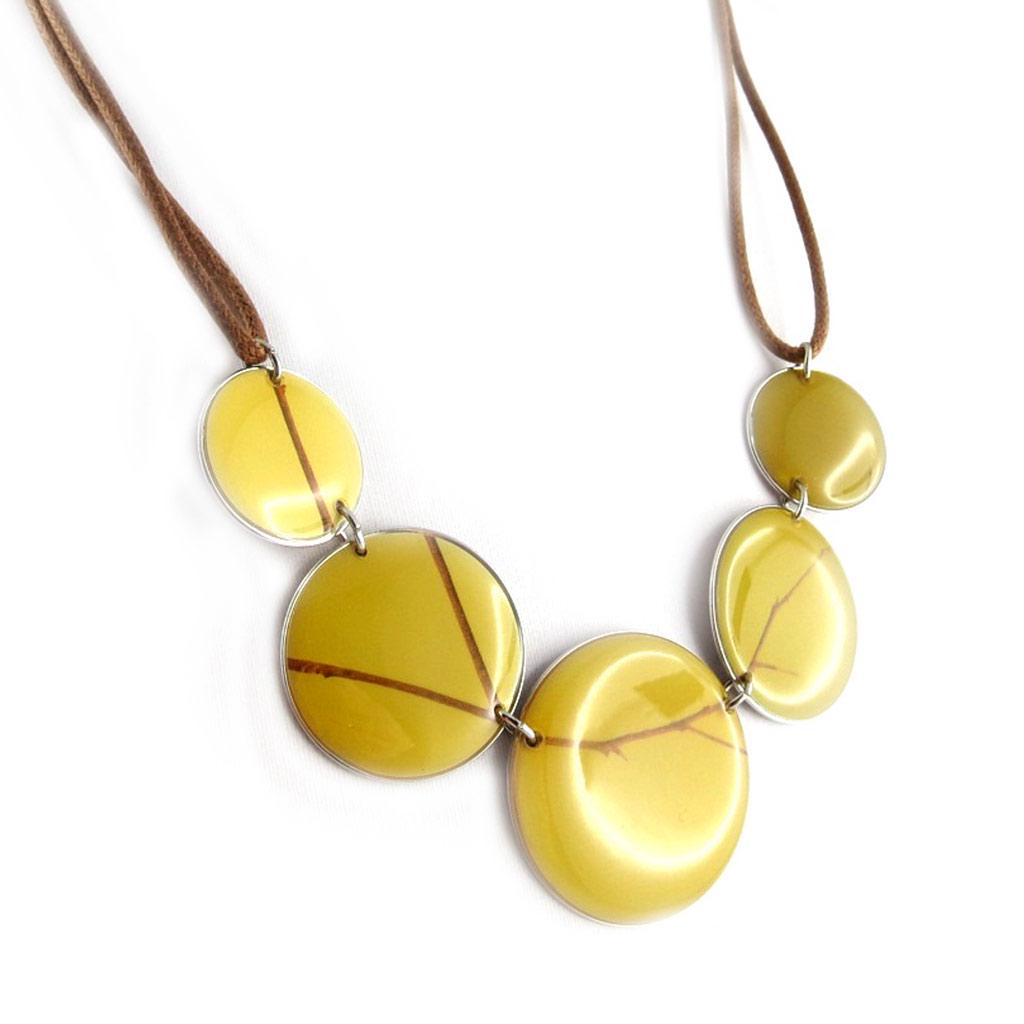 Les Trésors De Lily [D8203] - Green 'Bamboo' Designer Necklace