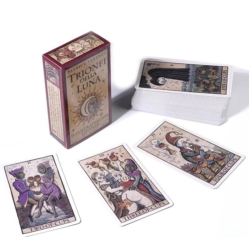 Trionfi Della Luna Tarot 78 Card Deck with PDF Guidebook Fortune Telling Card Game Travel Cersion Reversed Chakra Planet Zodiac