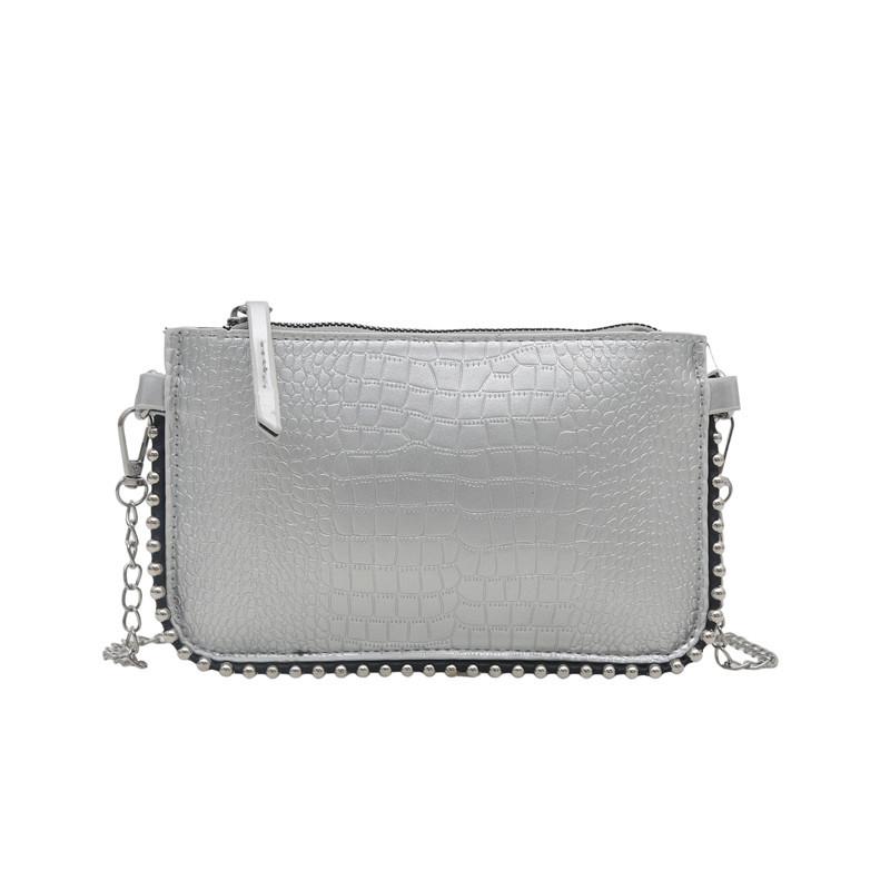 

Женская сумка-тоут для通勤 - Мягкая и прочная модная сумка через плечо с принтом крокодила, повседневная модная шикарная сумка с чувством высокого класса серебряный